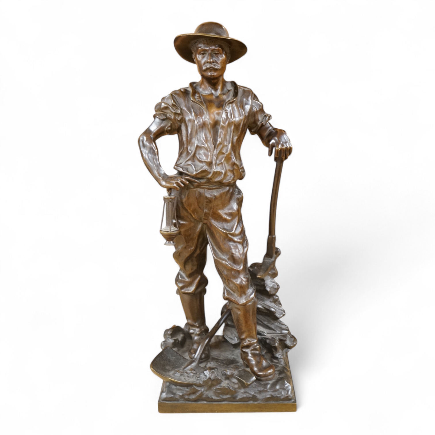 After Jean Garnier (French, 1820-1895), bronze model, ‘Worker Puller Carrier’, 43cm